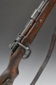 Deactivated German Mauser Model 98 7.92mm bolt-action rifle with Nazi eagle stamp, 'duv' and '42'