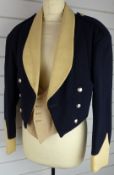 British Army Royal Gloucestershire Hussars mess jacket in blue and buff cloth with black silk lining