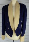British Army Royal Gloucestershire Hussars mess jacket in blue and buff cloth with red silk lining