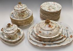 Approximately fifty five pieces of Victorian Davenport stoneware dinner ware including a pair of