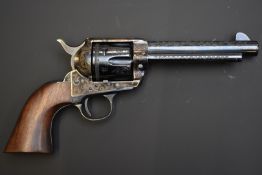 Pietta Colt Peacemaker 1873 style .44 blank firing six-shot single-action revolver with ornately