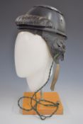 WW2 British early pattern 'Bumper' tank crew helmet and radio headset