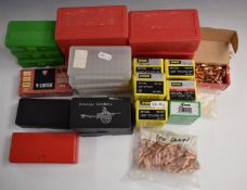 A large collection of .308, 9mm Luger and similar rifle bullets together with various plastic