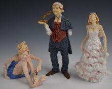 Three Grant Palmers Views of Life figures, The Big Day, Perfectly Polished and May Justice Be