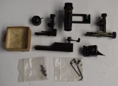 Two sets of fully adjustable rifle sights, Charles Higginbottom crossover sights and Parker-Hale