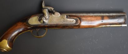 Enfield pattern percussion converted from flintlock hammer action Dragoon pistol with line
