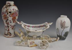 Copenhagen vase, Dresden style plough cache pot, Sèvres footed dish etc