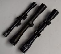 Three rifle scopes Original Model 10 4x32, Marchwood 4x32 and Jägermeister Seadler Optik 4x20.