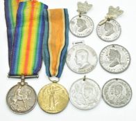 British Army WW1 medal pair comprising War Medal and Victory Medal named to 290331 Pte H G Peacey,