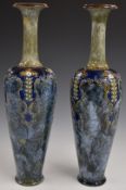 A pair of Royal Doulton pedestal vases, H39cm
