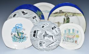 Two Midwinter Riviera plates by Hugh Casson, two Homemaker plates, two Scottish Omar Khasam plates