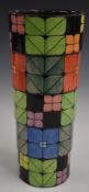 Dennis Chinaworks limited edition no1 stepped vase decorated in the Flower Sidestep pattern, Sally