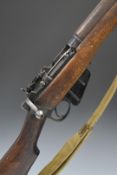 Deactivated BSA Lee-Enfield No.4 Mk.I Long Branch .303 sniper rifle dated 1943 with adjustable