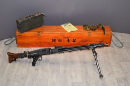 Deactivated Yugoslavian MG42/53 7.92mm light machine gun with frame stamped '7.9 M 53 1-27587' and
