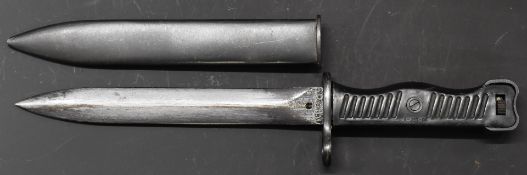 Yugoslavian M56 knife bayonet with 17cm blade and scabbard. PLEASE NOTE ALL BLADED ITEMS ARE SUBJECT