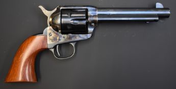 Uberti Model 1830 Colt Peacemaker style 9mm blank firing six-shot single action revolver with shaped