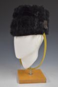 British Army Royal Gloucestershire Hussars fur busby, 447 Carter to internal paper label.