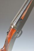 AYA Yeoman 12 bore side by side shotgun with chequered grip and forend, double trigger and named