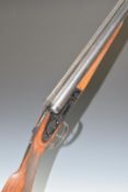 Czechoslovakian 12 bore side by side shotgun with named and engraved sidelock plates, underside,