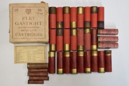 Thirty-three collectable paper cased shotgun cartridges and cartridge cases including twenty-five