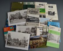 Bus and tram ephemera to include Bristol Omnibus timetables dated 1967 and 1965, Ian Allan books and