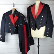 Two British Army Royal Artillery officer's mess 'kit' uniforms, one attributed to Captain Coleman