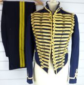 British Army Royal Gloucestershire Hussars other ranks full dress jacket of blue cloth, with