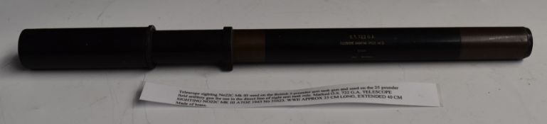 British 22c MkIII scope stamped 'OS 722 GA Telescope Sighting No.22C Mk. III EOC 1942 No, 4860'