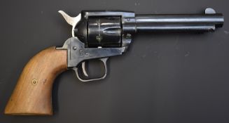 Herbert Schmidt Model 21B Colt style .22  blank firing six-shot single-action revolver with shaped