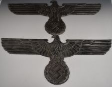 Two replica WW2 German Third Reich Nazi locomotive eagle (35