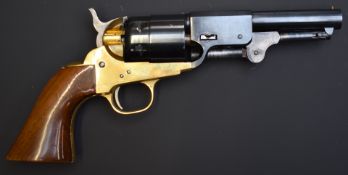 Armi San Marco Colt Dragoon style .44 blank firing six-shot single action revolver with brass frame,