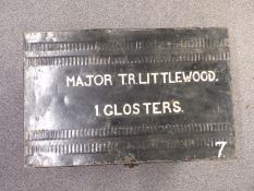 Military interest metal trunk with stencilled Major T.R.Littlewood 1st Glosters (Gloucestershire