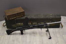 Deactivated British Bren Mk.I .303 light machine gun stamped 'A.S.R.' to the left side of the