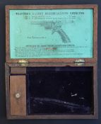 Tranter's Patent Breech-Loading Revolver mahogany box with original label and velvet lined interior,
