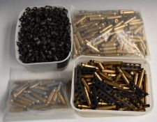 Approximately 750 .303 and 7.62mm brass rifle cartridge cases, links and stripper clips.