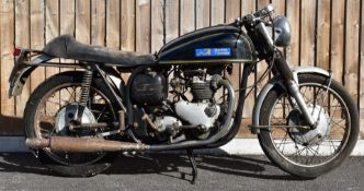 1960 Triton 500cc motorbike with Norton ES2 frame and Triumph T100 engine, registration number XAS