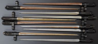 Ten Chinese Type 53 triangular bayonets with 31.5cm blade. PLEASE NOTE ALL BLADED ITEMS ARE