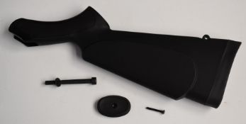 Bergara composite rifle stock with chequered semi-pistol grip and forend, raised cheek piece,