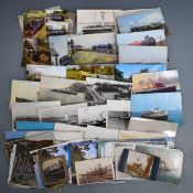 Shipping and railway postcards to include paddle steamers, Isle of Man and other shipping, GWR steam