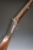 G Lloyd 14 bore percussion hammer action sporting gun with named and engraved locks, engraved