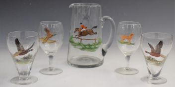 Hunting, shooting and fishing themed drinks set with jug, H18cm