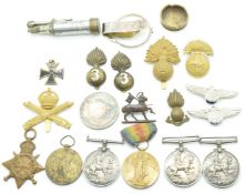 Six British Army WW1 medals comprising War Medal and Victory Medal named to 104698 Gunner G