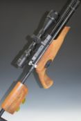 Air Arms S410 TDR .22 PCP take down air rifle with chequered pistol grip, two ten-shot magazines,