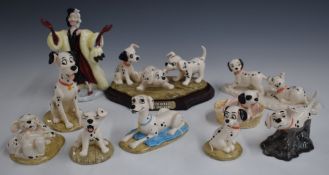 A set of Royal Doulton 101 Dalmatians figures including Cruella