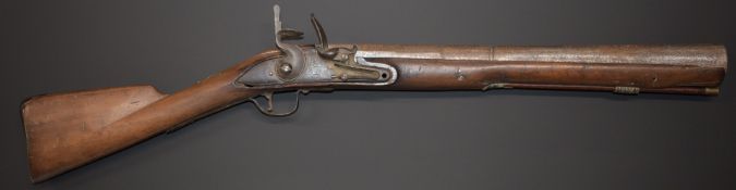Flintlock blunderbuss with crown over 'GR' cypher and 'Tower' to the lock, brass butt plate, trigger
