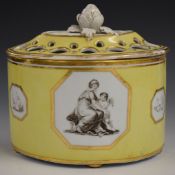 Chamberlain Worcester bough pot with three bat printed cartouches of classical figures against a