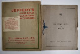 W J Jeffery & Co Ltd, 9 Golden Square Regent Street London W.1 1937 Jeffery's Guns, Rifles