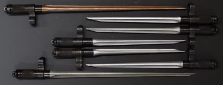 Five Chinese Type 56 bayonets with 21cm blades together with two Type 53 examples with 31.5cm