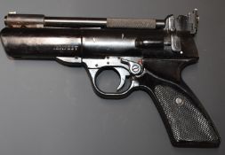 Webley Tempest .22 target air pistol with shaped and chequered grips, NVSN.