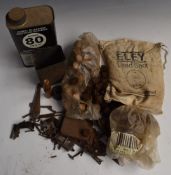 A collection of gun, shooting and re-loading parts and accessories including locks and lock